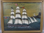 CLIPPER SHIP PAINTING SIGNED B