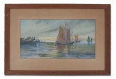 CLIPPER SHIPS IN THE BAY WATER