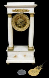 CLOCK: ALABASTER PORTICO MANTE