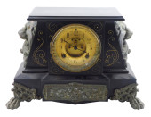 CLOCK: BLACK SLATE MANTLE CLOC