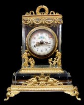CLOCK: FRENCH CRYSTAL AND BRAS