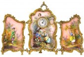 CLOCK: FRENCH OR VIENNESE ENAM