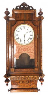 CLOCK: TUNBRIDGE MARQUETRY AND