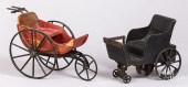 CLOCKWORK WOODEN HORSELESS CAR