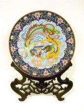 Cloisonn plate with foot ring