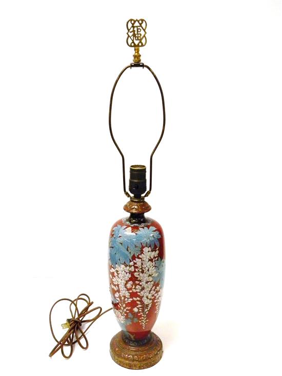Cloisonn vase converted to lamp 