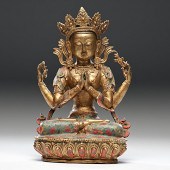 Cloisonné Avalokitesvara Sino-