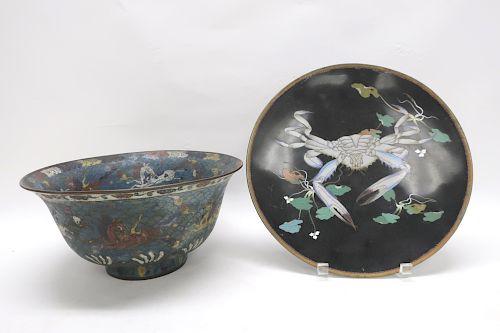 CLOISONNE - CHINESE BOWL & JAPANESE