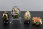 CLOISONNE EGGS, GROUP OF 4<br>
