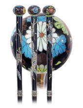 CLOISONNé ENAMEL CANE-Ca 1890