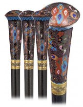 CLOISONNé ENAMEL CANECa. 1880-