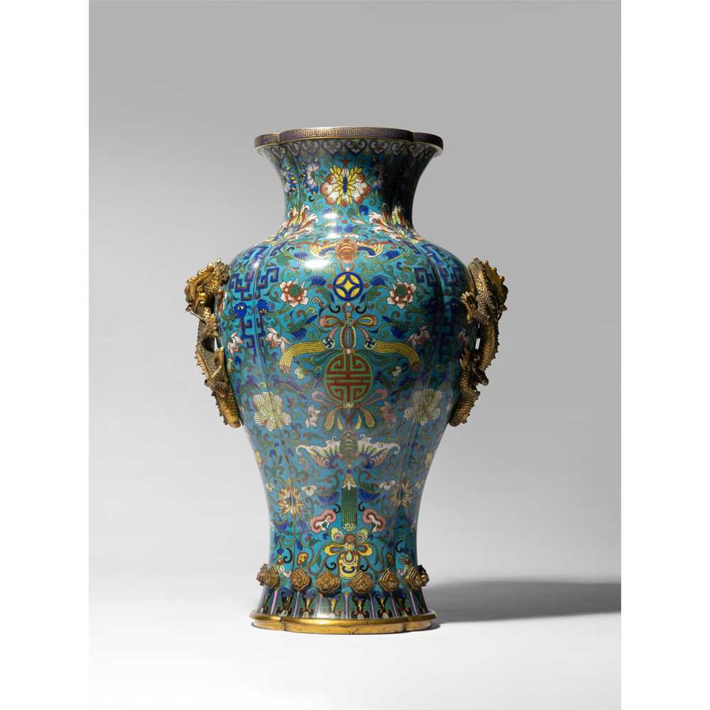 CLOISONNÉ ENAMEL DRAGON-HANDLED