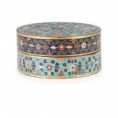 CLOISONNÉ ENAMEL 'LOTUS' BOX A