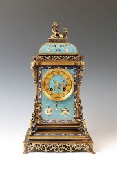 CLOISONNE ENAMEL MANTEL CLOCKW