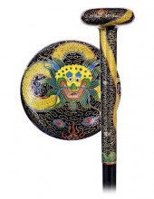 CLOISONNé ENAMEL MASCOT CANE-C
