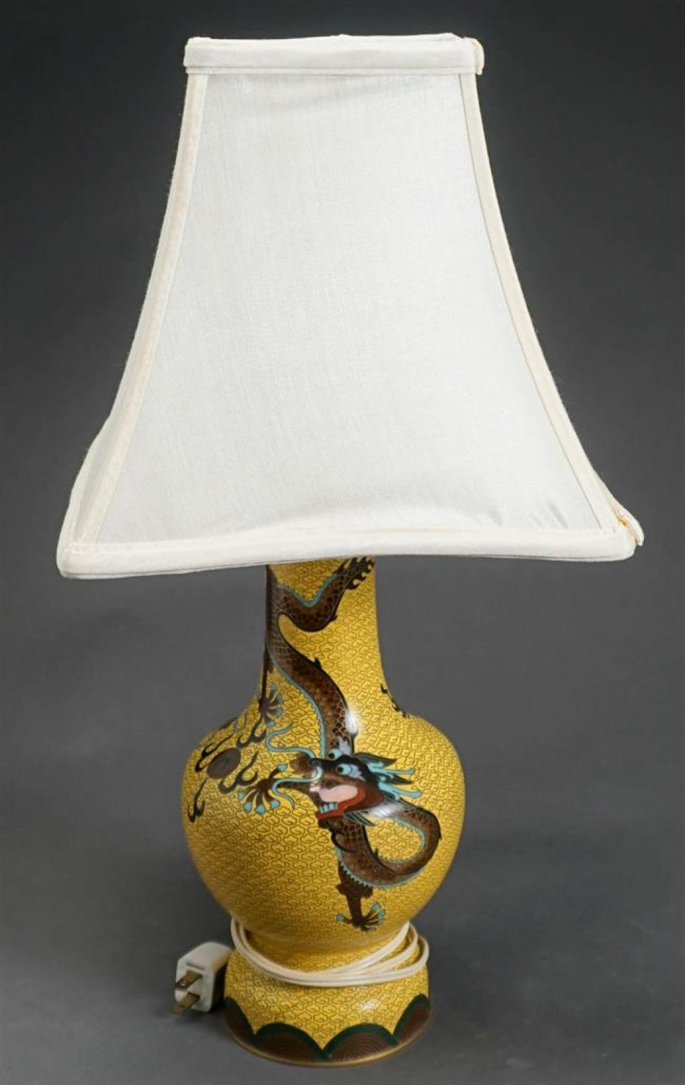 CLOISONNE ENAMEL VASE MOUNTED AS
