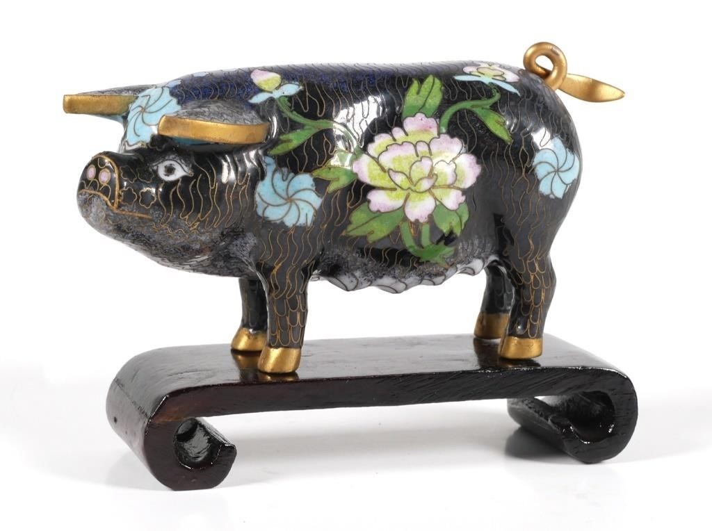 CLOISONNE LUCKY PIGPig figurine