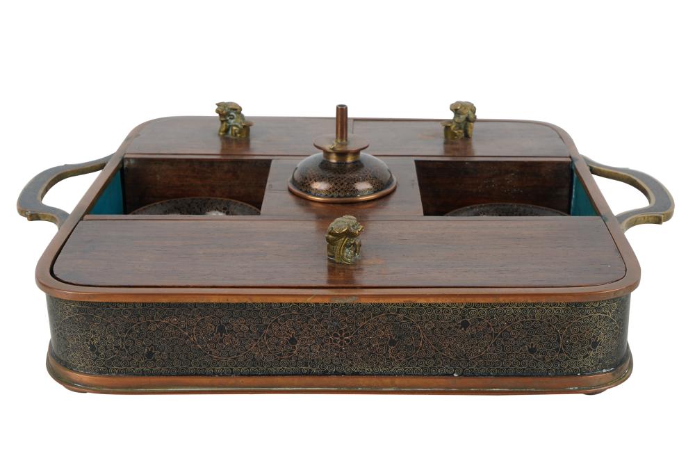 CLOISONNE & ROSEWOOD SMOKING SETthe