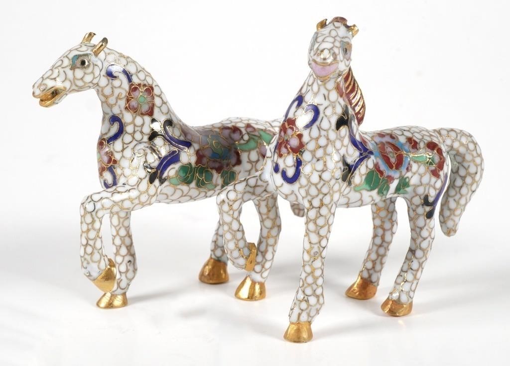 CLOISONNE SCULPTURES TROTTING
