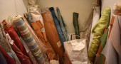 CLOSET FULL OF FABRIC BOLTS<br