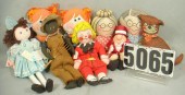Cloth dolls lot, 8 to 18 inche