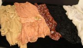 Clothing: black beaded dress;