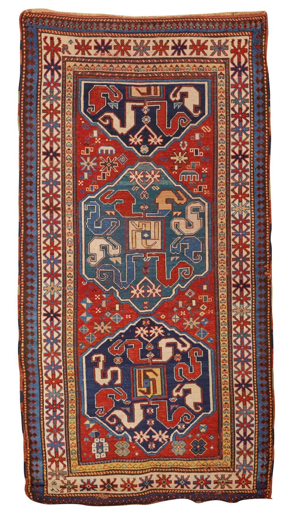 CLOUDBAND KAZAK RUG, CAUCASUS,