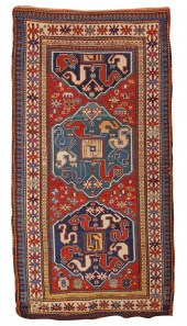CLOUDBAND KAZAK RUG, CAUCASUS,