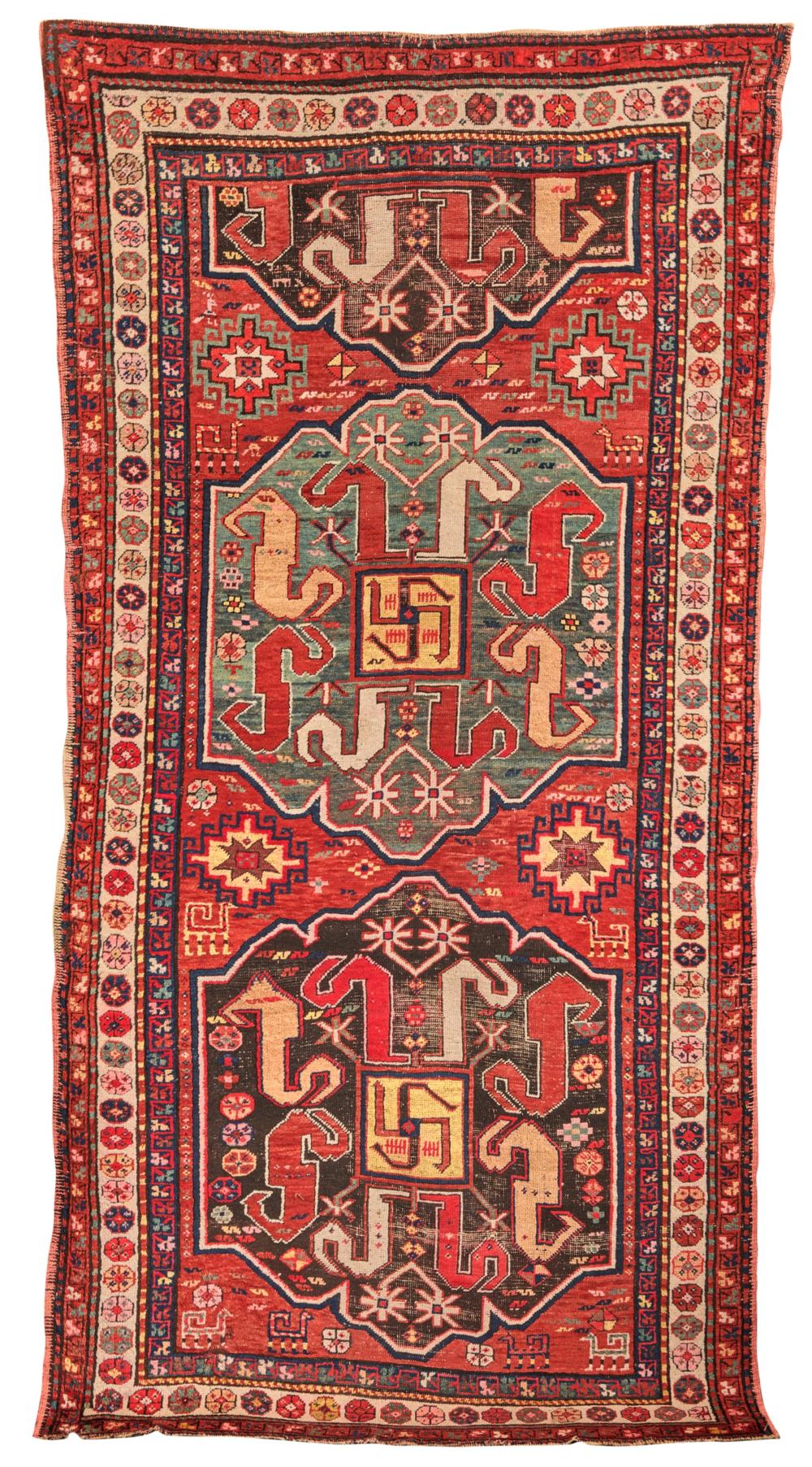 CLOUDBAND KAZAK RUG, CAUCASUS,