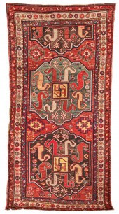 CLOUDBAND KAZAK RUG, CAUCASUS,