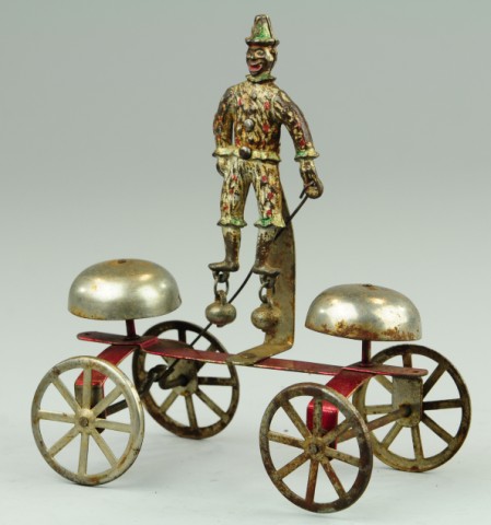 CLOWN BELL TOY Watrous cast iron