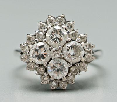 Cluster diamond ring, four