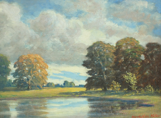 CLYDE LEON KELLER OIL ON MASONITE
