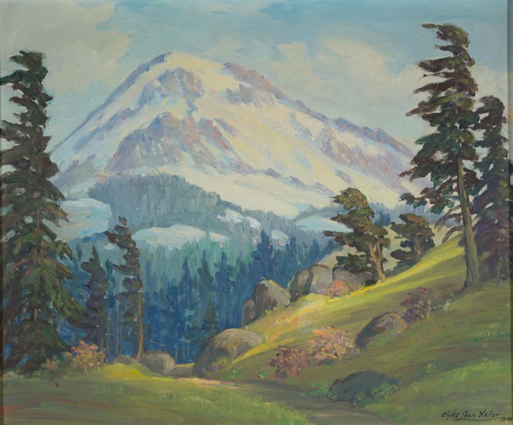 CLYDE LEON KELLER OIL ON BOARDCLYDE