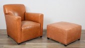 COACH LEATHER CLUB CHAIR AND O