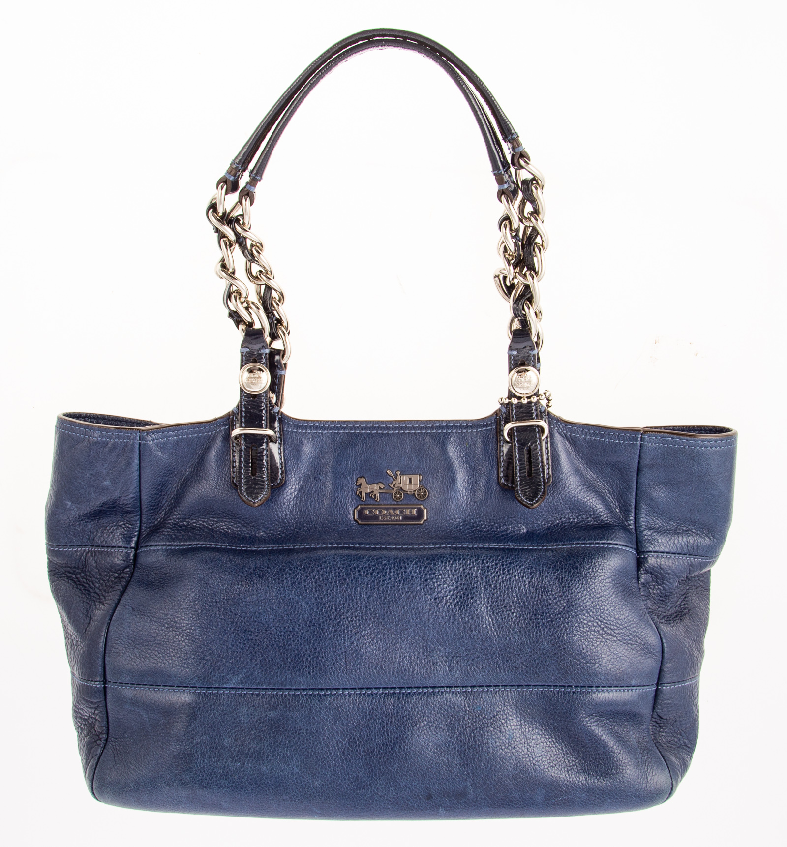 COACH NAVY LEATHER HANDBAG & WALLET