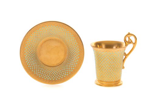 COALPORT BLUE DOT ON GOLD CHICAGO