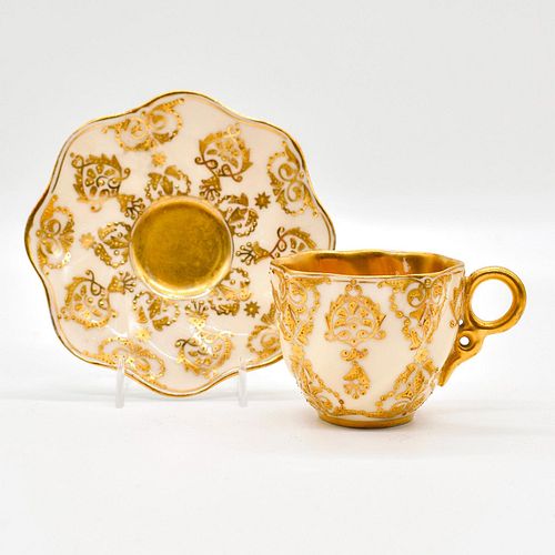 COALPORT JEWELED DEMITASSE CUP