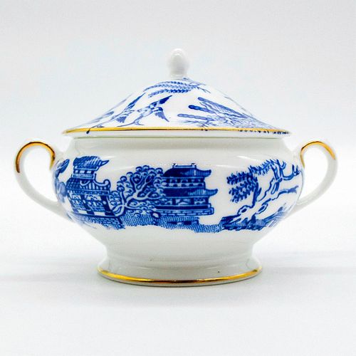 COALPORT MINIATURE SUGAR BOWL, BLUE