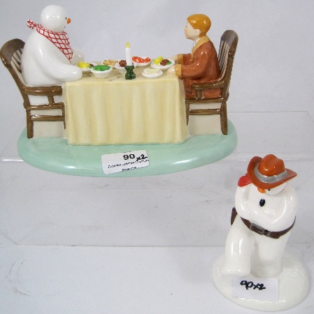 Coalport Snowman figures Dinner for