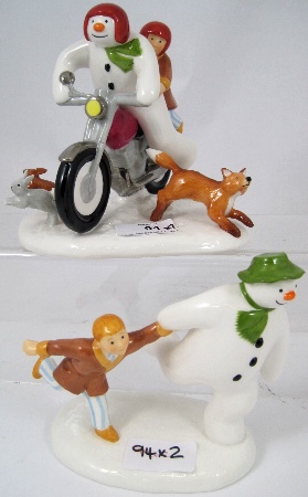 Coalport Snowman figures Hold on