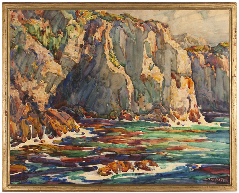 Coastal Cliffs and Calm Seas 23'' H