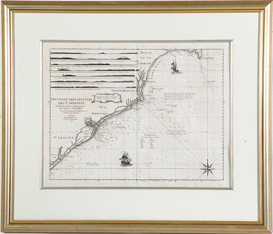 Coastal map of the Carolinas by