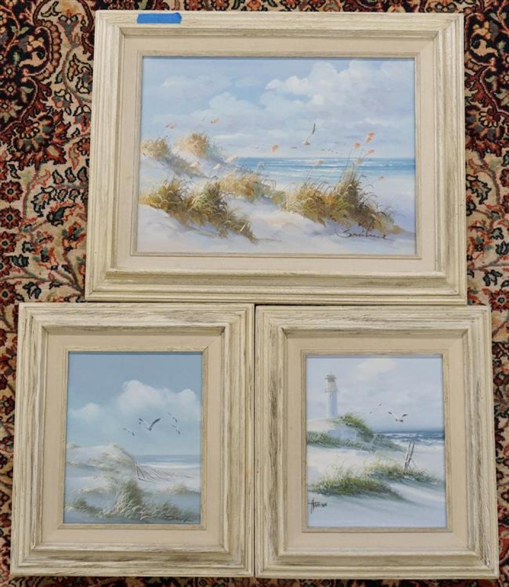 COASTAL SCENES, THREE OILS ON