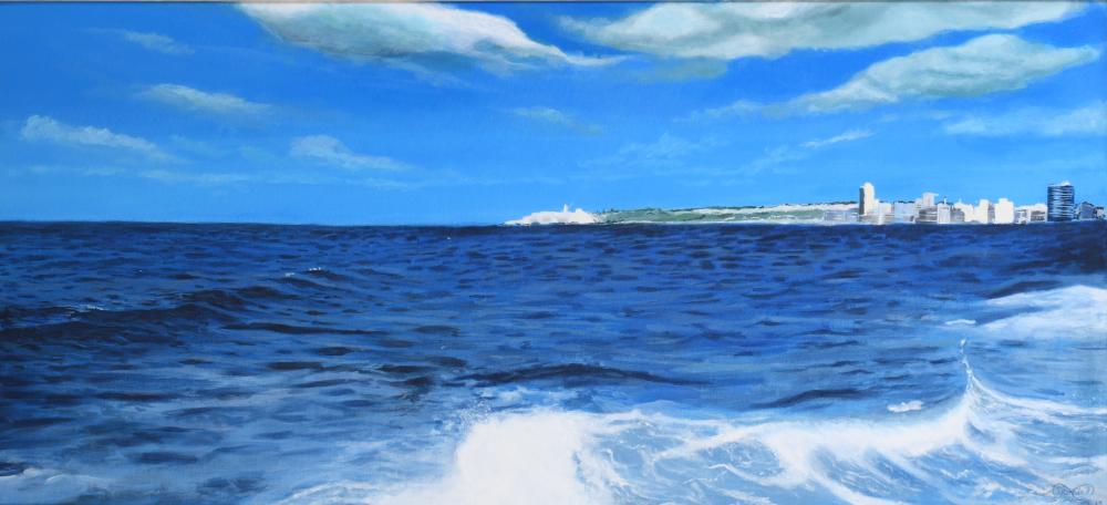 COASTAL TOWN, ACRYLIC ON CANVAS, 21
