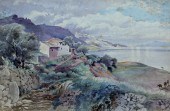 COASTAL WATERCOLOR SCENE OF TA