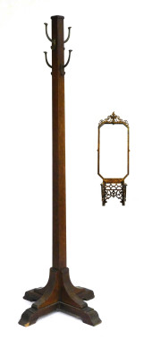COAT RACK AND SMALL WALL MIRRO