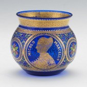 COBALT BLUE AND GILT VASE, MAN