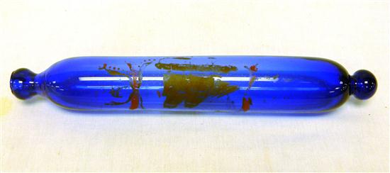 Cobalt blue blown glass rolling pin