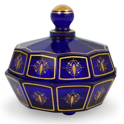 COBALT BLUE GLASS MUSTARD